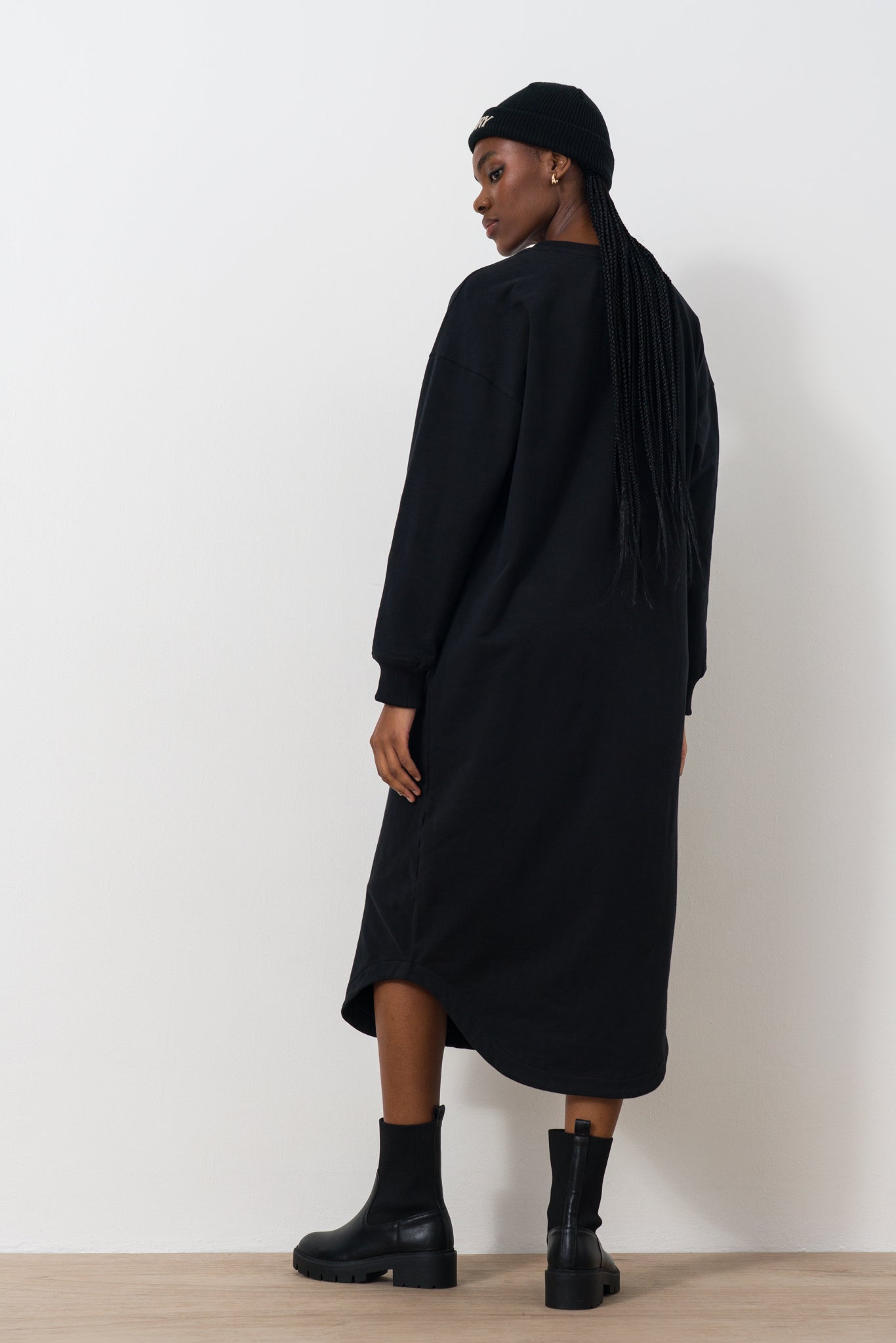 Scoop Hem Sweat Dress