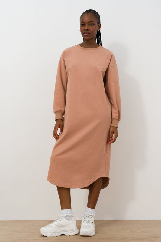 Scoop Hem Sweat Dress